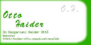 otto haider business card