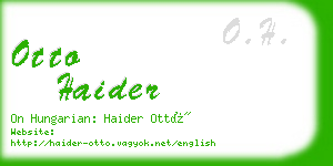 otto haider business card